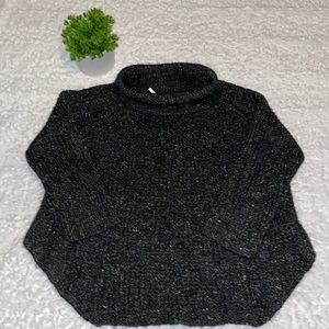 Free People Tweed Chunky Turtleneck Sweater